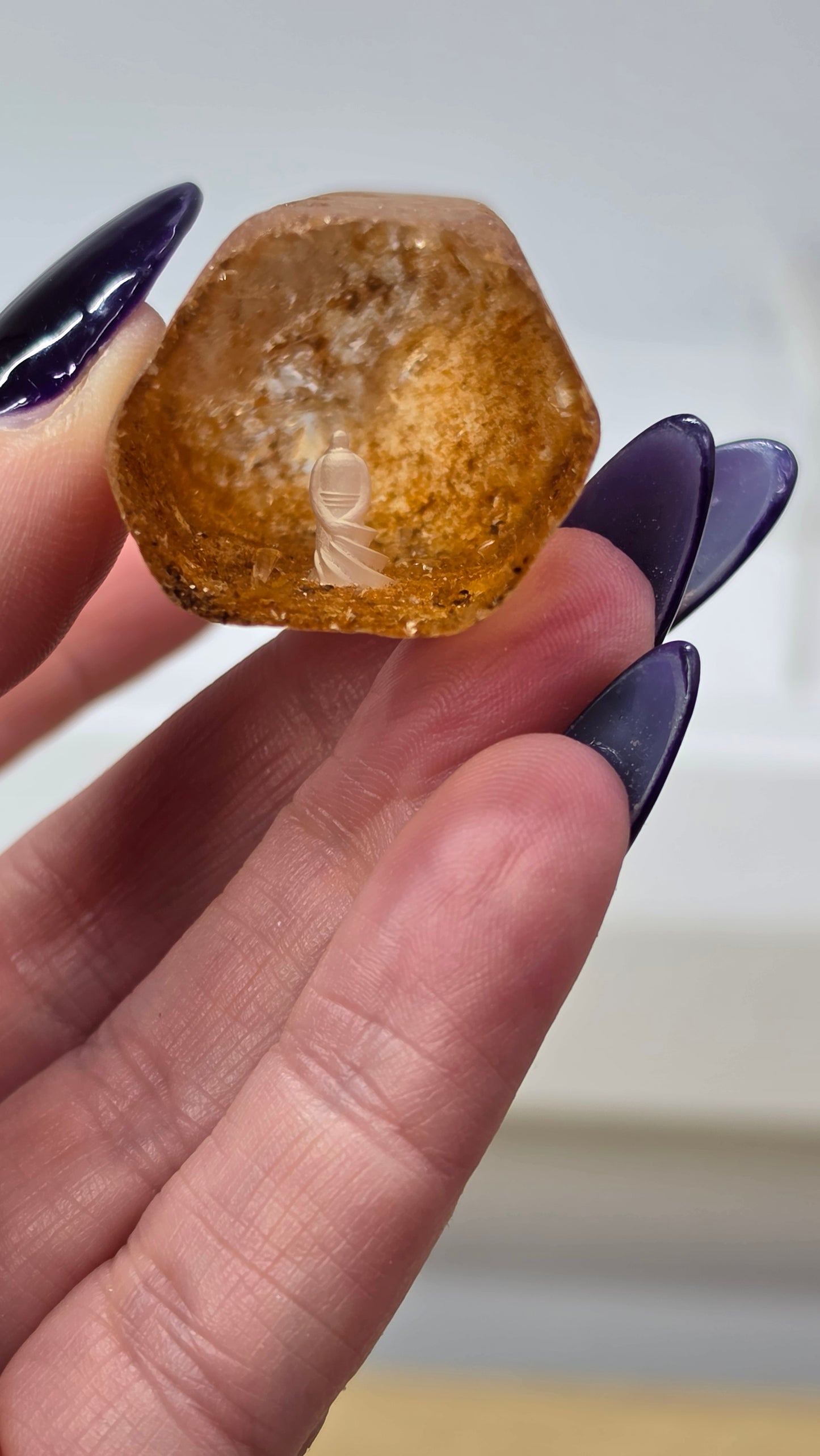 Handcrafted internally etched Quartz Seer Stones