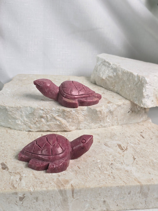 Peruvian Pink Rhodenite Turtle