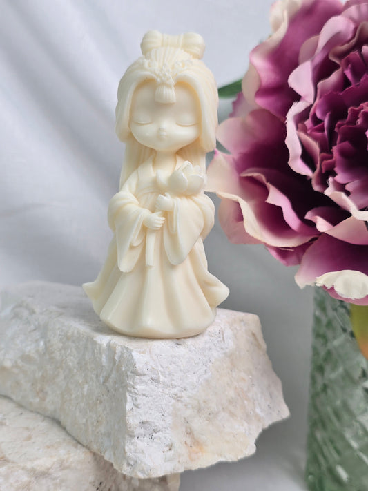 Asian Beauty with Flower Resin Statue