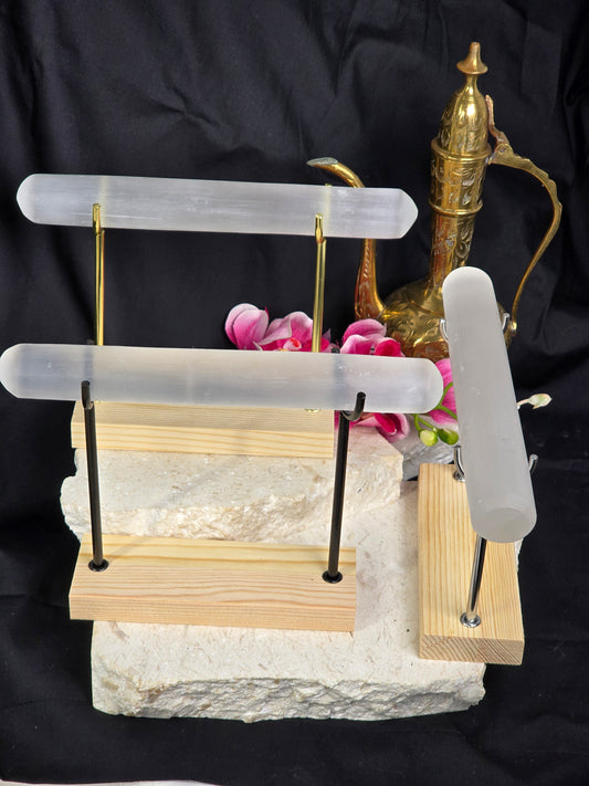 Selenite Bracelet Stands Large
