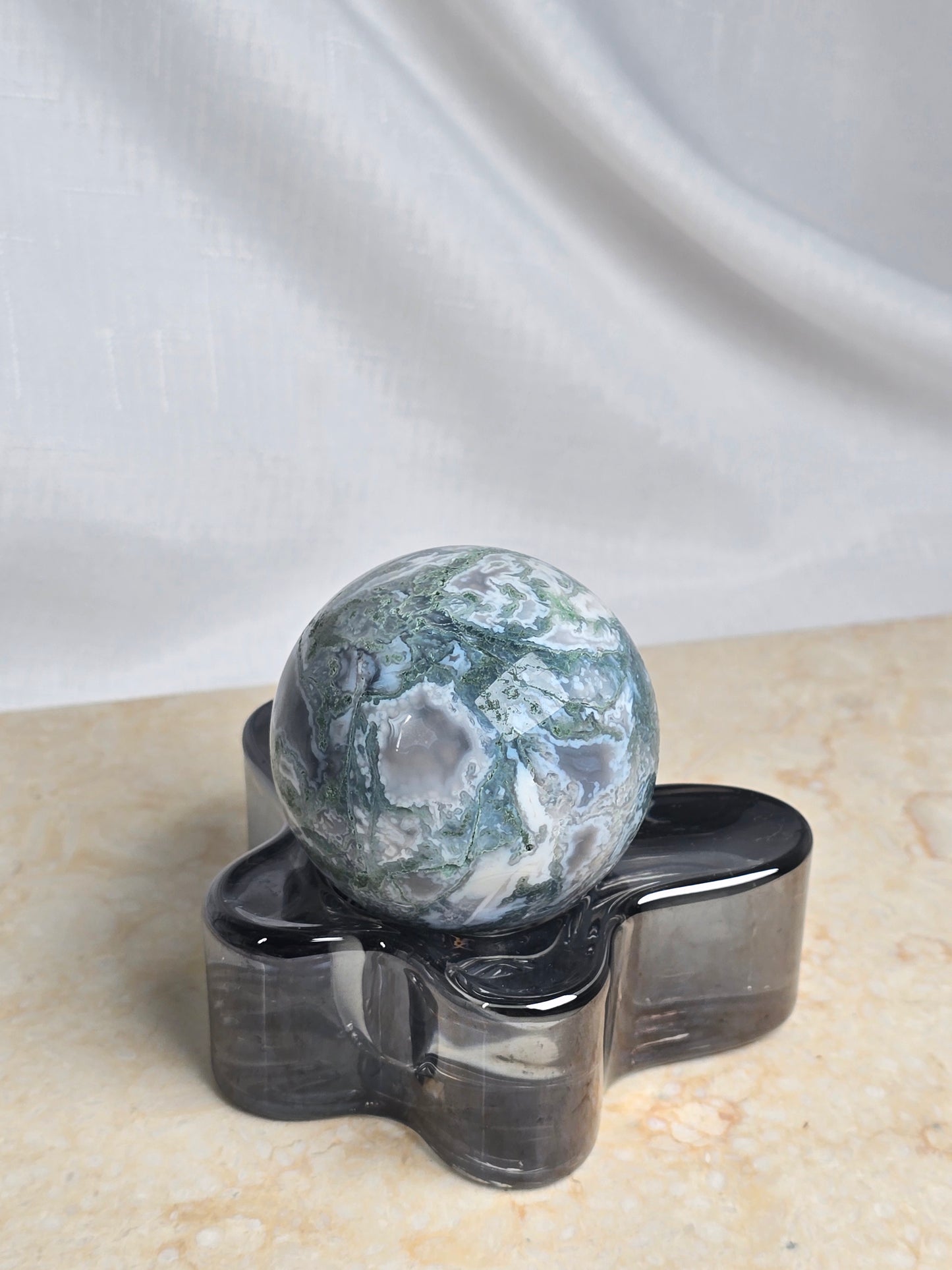 Glass Butterfly Cube Candle Holder/Sphere Stand