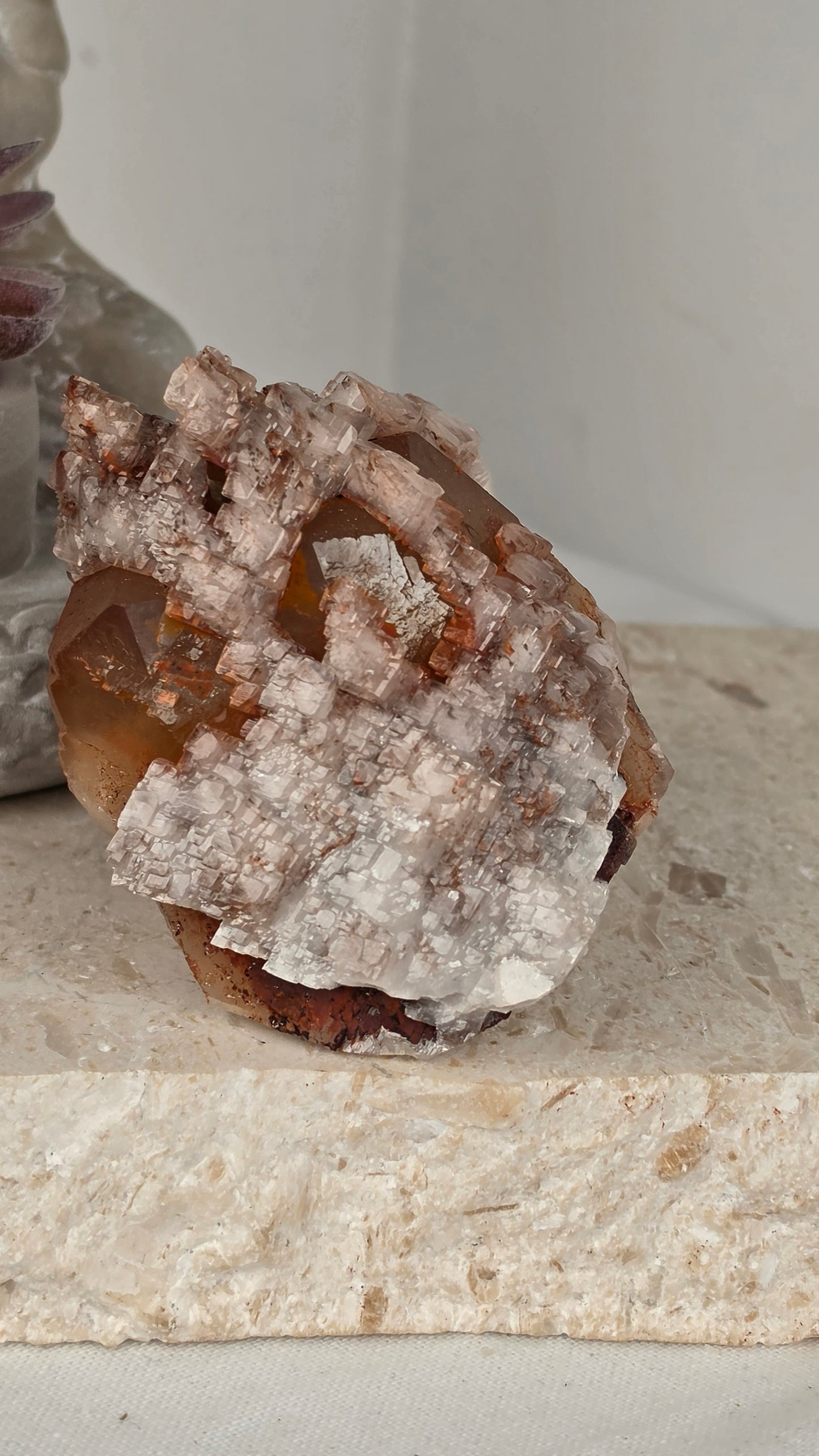 Cubic Calcite over Dog Tooth Calcite
