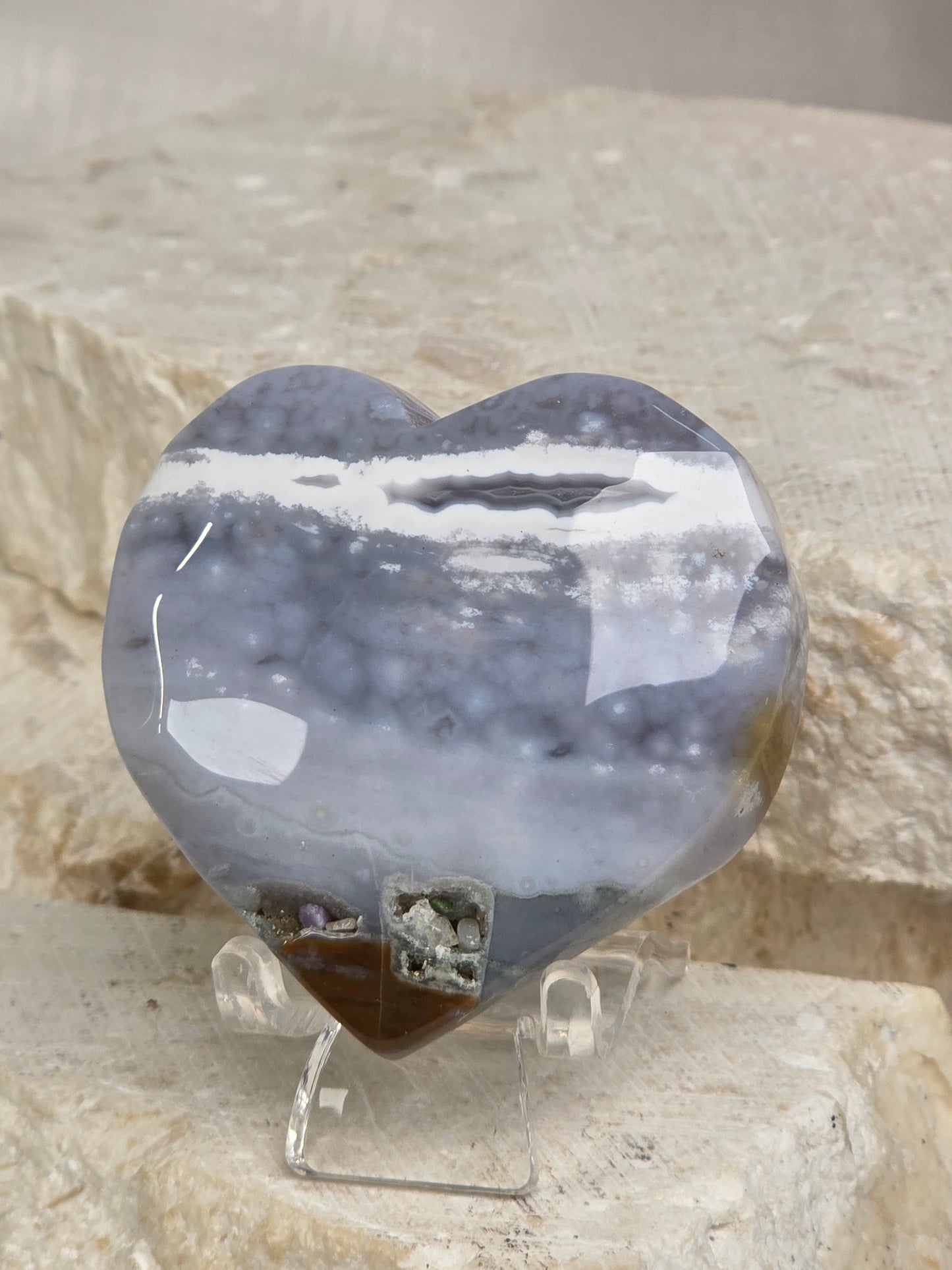 Lilac Ocean Jasper Hearts