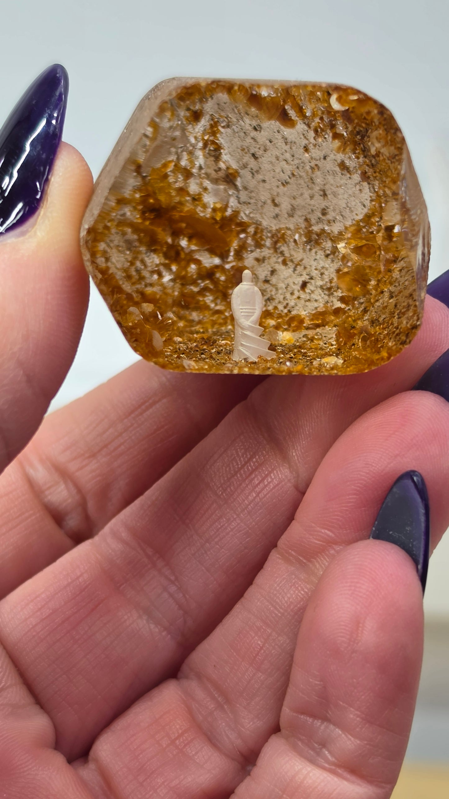 Handcrafted internally etched Quartz Seer Stones
