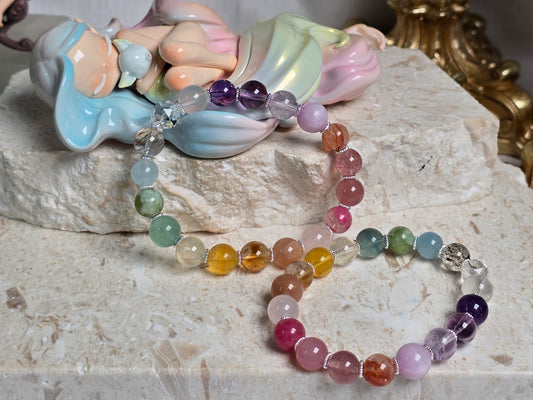 Multi Crystal 6mm Bead Bracelet